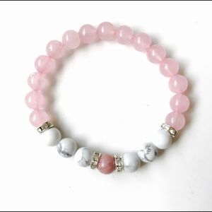 Rose Quartz with Howlite Mala Bracelet